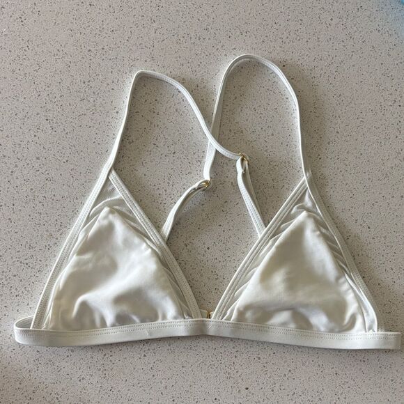 LOVERS + FRIENDS Revolve White Cashel Bikini Top size S - Picture 2 of 6